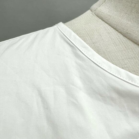 Abercrombie & Fitch Short-Sleeve Tie-Front Top Solid White Size Medium NWT - Picture 3 of 12